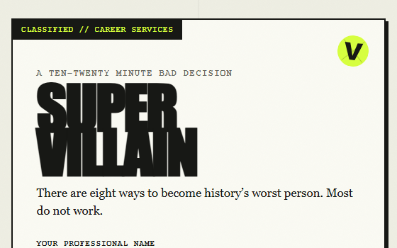 Preview of Super Villain